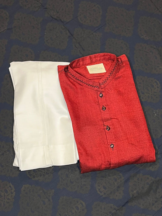 Teen Boys Red Suit with white Trouser