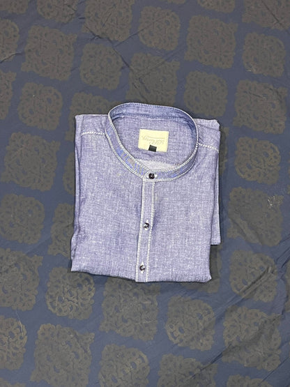 Gents Dark Blue Short Kurta