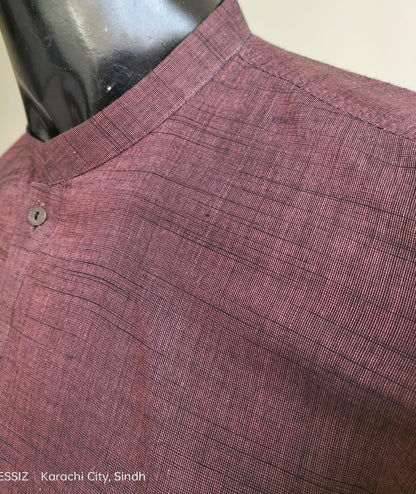 Gents Maroon Suit with Same Colour Shalwar