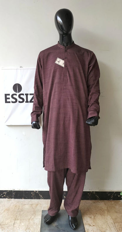 Gents Maroon Suit with Same Colour Shalwar